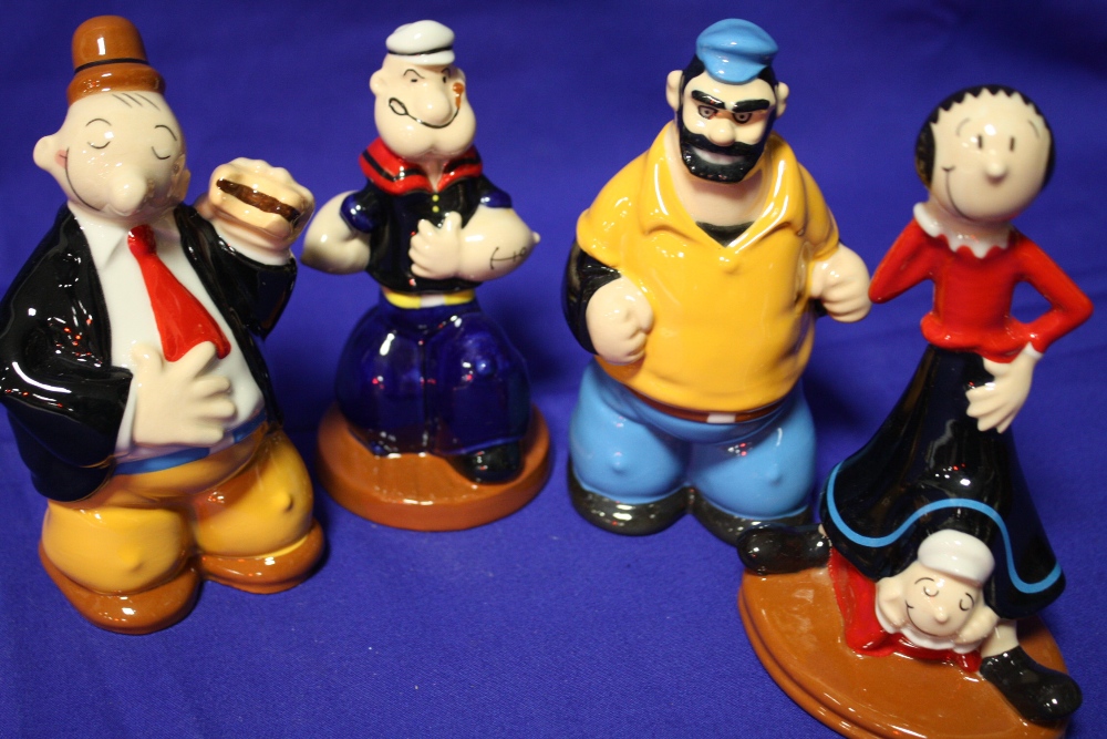 A SET OF FOUR BOXED WADE POPEYE COLLECTION FIGURES