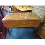 A 19TH CENTURY MAHOGANY PEMBROKE TABLE A/F - MARKS TO THE TOP