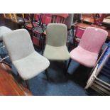 A HARLEQUIN SET OF 3 MODERN 'MACAN' DINING CHAIRS