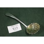 A HALLMARKED SILVER SIFTER SPOON