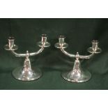 A PAIR OF CONTINENTAL SILVER CANDLE STICKS, APPROX COMBINED WEIGHT 830G