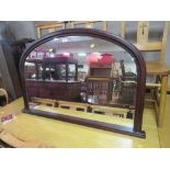 A MODERN ARCHED OVERMANTLE MIRROR H-72 CM W-113 CM