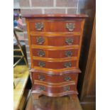 A SMALL YEW WOOD CHEST ON CHEST H- 77 CM W-45 CM