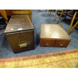 TWO VINTAGE FILING DRAWERS