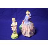 TWO ROYAL DOULTON FIGURES 'HE LOVES ME' HN2041 AND 'BLITHE MORNING' HN2021