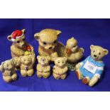 A COLLECTION OF WADE TEDDY BEAR FIGURES ETC. TO INCLUDE 'AMELIA BEAR' (8)