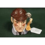 ROYAL DOULTON NOT FOR RESALE CHARACTER JUG - THE SLEUTH, having a blue coat and brown hat, 'The
