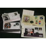 A COLLECTION OF FIRST DAY COVERS TO INCLUDE STAR TREK ETC PLUS ROYAL EXAMPLES WITH COINS