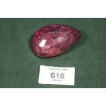 A MODERN LARGE RED AFRICAN RUBY STYLE STONE