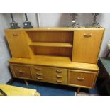 A RETRO TEAK SIDEBOARD /UNIT H-140 W-182 CM