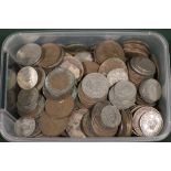 A TUB OF ASSORTED VINTAGE COINAGE