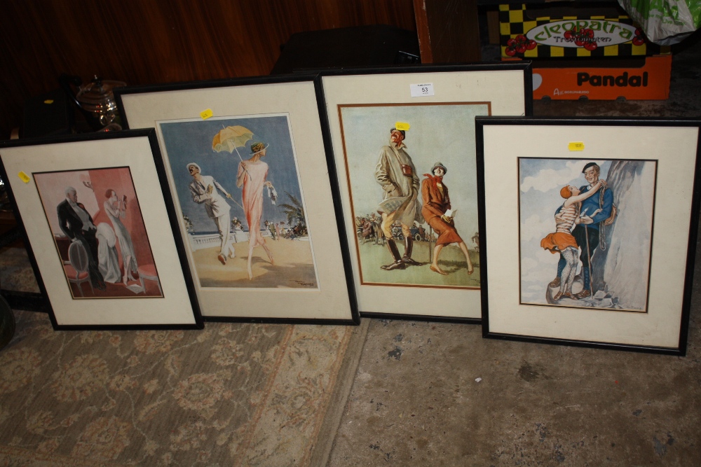 A FOUR 1920'S FIGURAL PRINTS