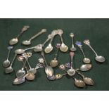 A COLLECTION OF SOUVENIR SPOONS (SOME STAMPED 800)