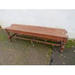 A TRADITION WOODEN SLATED BENCH H-44 CM L-150 CM