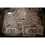 A TRAY OF ROYAL DOULTON BRAMLEY HEDGE COLLECTORS PLATES ETC.