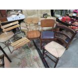 A MIXED SET OF 9 DINING CHAIRS