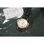 A LADIES 9CT GOLD CASED OMEGA WRISTWATCH