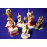 SIX ROYAL DOULTON BUNNYKINS FIGURES, TO INCLUDE 'FATHER CHRISTMAS BUNNYKINS', 'CHRISTMAS SURPRISE