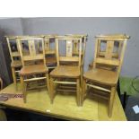 A SET OF ELEVEN VINTAGE CHURCH CHAIRS ( 11 )