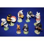 A COLLECTION OF BESWICK 'PIG PROMENADE' FIGURES, SOME BOXED (8)