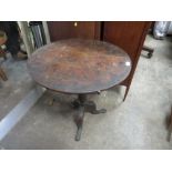 A 19TH CENTURY OAK PEDESTAL TABLE A/F