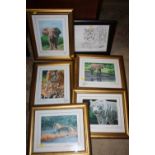 A COLLECTION OF FIVE SIGNED LIMITED EDITION STEPHEN GAYFORD PRINTS TOGETHER WITH ANOTHER (6)
