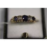AN 18CT SAPPHIRE AND DIAMOND RING, approx weight 3.8g, ring size U