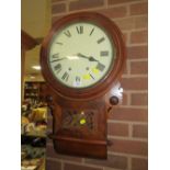 AN ANTIQUE MAHOGANY WALLCLOCK - PENDULUM