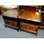 A PAIR OF STAG MINSTREL BEDSIDE CABINETS (2)