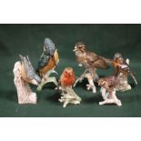 SIX SMALL GOEBEL MATT FINISH BIRD FIGURES