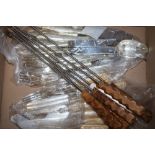 A BOX OF SILVER PLATED FLATWARE ETC.