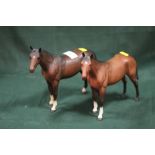 TWO BESWICK MATTE FINISH RACE HORSE FIGURES