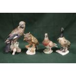 FOUR LARGE GOEBEL MATT FINISH BIRD FIGURES