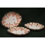 THREE ROYAL CROWN DERBY SCALLOPED EDGE DISHES