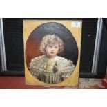 A GILT FRAMED OIL ON CANVAS OF A PORTRAIT STUDY OF A YOUNG GIRL SIGNED LOWER RIGHT