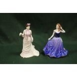 A ROYAL DOULTON STEPHANIE FIGURE HN 3759 AND A COALPORT LYNDSEY FIGURE (2)