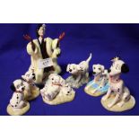 A SET OF 7 BOXED ROYAL DOULTON DISNEY'S 101 DALMATIANS CERAMIC FIGURES