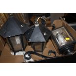 THREE OUTDOORS LANTERNS A/F