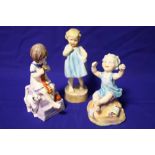 THREE ROYAL WORCESTER FIGURES, COMPRISING 'SATURDAYS CHILD', 'SUNDAYS CHILD' AND 'ONLY ME'