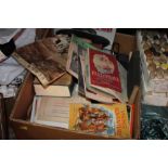 A BOX OF VINTAGE BOOKS, MAGAZINES AND EPHEMERA