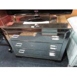 A MODERN LAURA ASHLEY MIRRORED THREE DRAWER CHEST, H 80 cm, W 101 cm