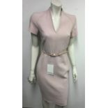 MAXMARA - a ladies nude/pink V neck dress, size 6