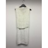 SPORTMAX - a ladies white crochet knit jumper dress, size small