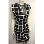 SPORTMAX - a ladies black and white checked dress, size 12