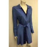 DIANE VAN FURSTENBERG - a ladies blue dress with detailed neck line, size 12