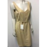 MAXMARA - a ladies cream/yellow dress, size 12