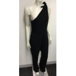 DIANE VAN FURSTENBERG - a ladies black one shouldered jump suit, size 6