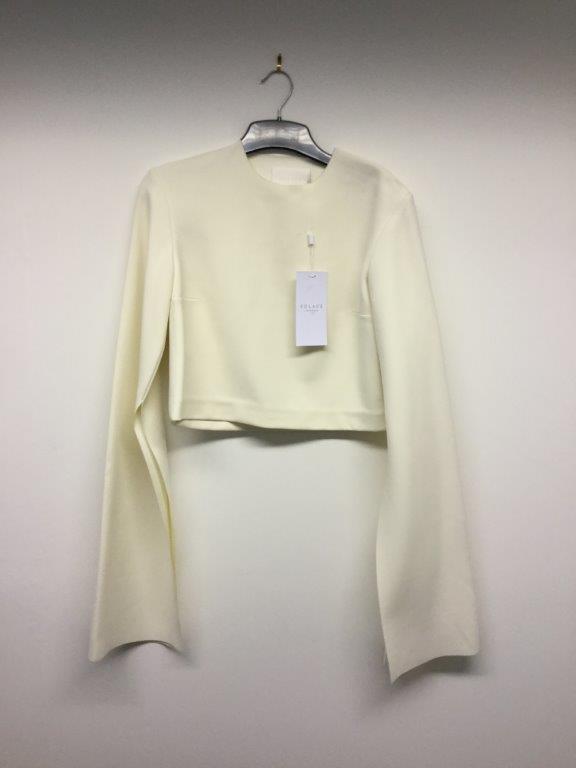 SOLACE LONDON - a ladies white cropped long sleeve top, size 6