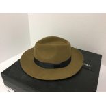 HSBCC - a ladies light brown hat, in box