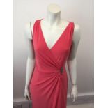 RALPH LAUREN - a ladies pink dress with brooch, size 4